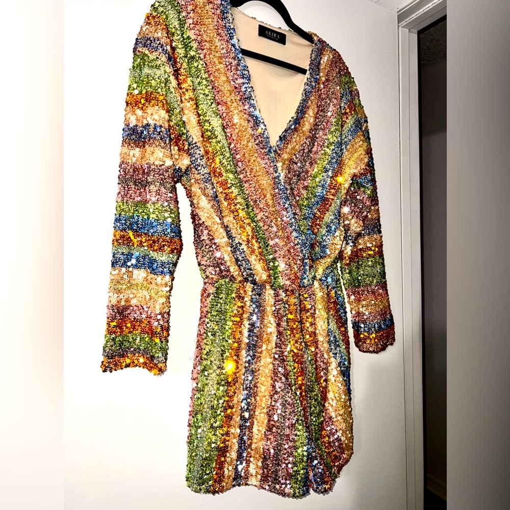 Multicolored sequin romper